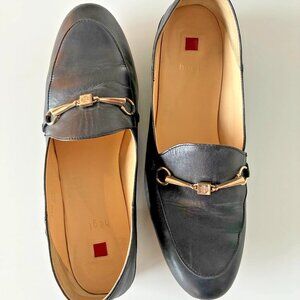 HÖGL women's horsebit loafers black leather UK size 6 1/2 (US size 9)